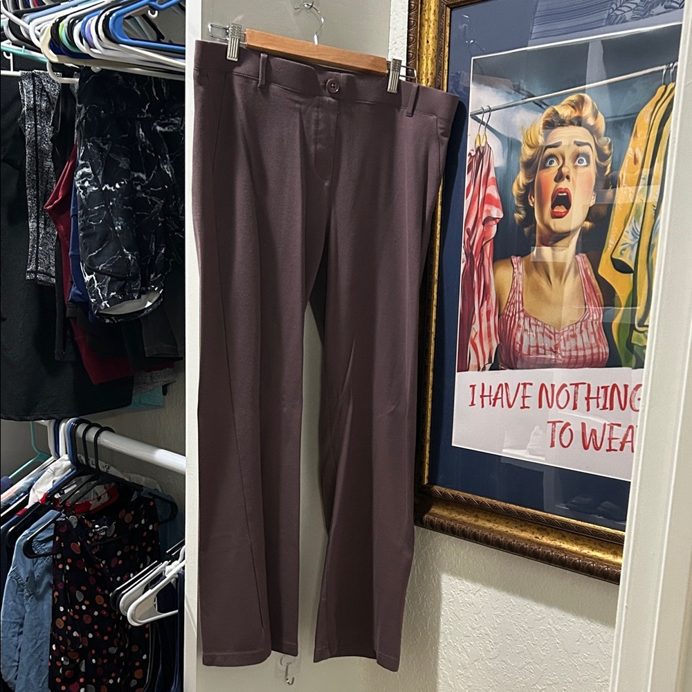 Betabrand XL Petite Brown dress pant yoga Pants DPYP